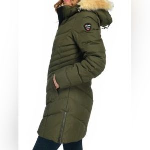 Pajar Canada women’s chevron long quilted puffer.